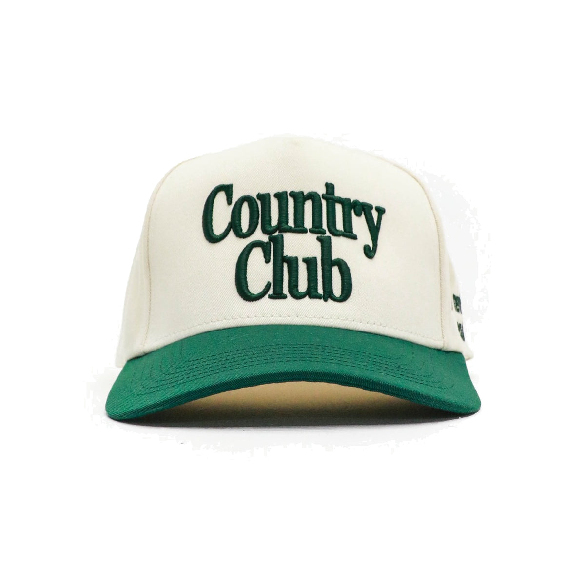 Cream and green Country Club cap front view