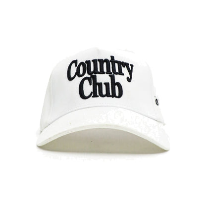 White Country Club Block Cap front view
